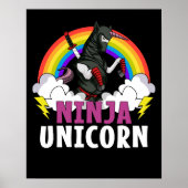 Ninja Unicorn Samurai Magical Rainbow Martial Arts Poster (Vorne)
