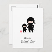 Ninja Vater und Kind Postkarte (Vorne/Hinten)