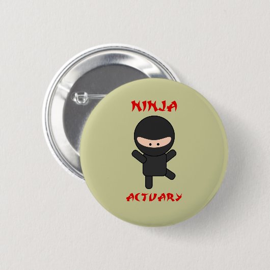 Ninja Versicherungsmathematiker Button (Vorne & Hinten)
