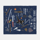 Ninja-Waffen Fleecedecke (Vorderseite (Horizontal))