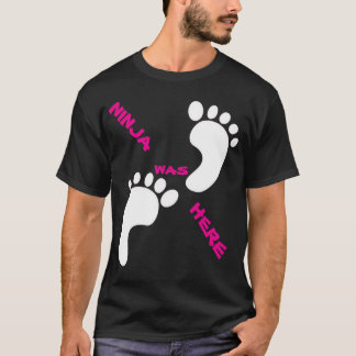NINJA WAR HIER 1X001 ROT SCHWARZES T-SHIRT VON SAM