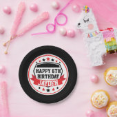 Ninja Warrior Birthday Black and Red Party Pappteller (Party)