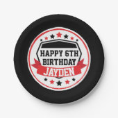 Ninja Warrior Birthday Black and Red Party Pappteller (Vorderseite)