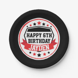 Ninja Warrior Birthday Black and Red Party Pappteller