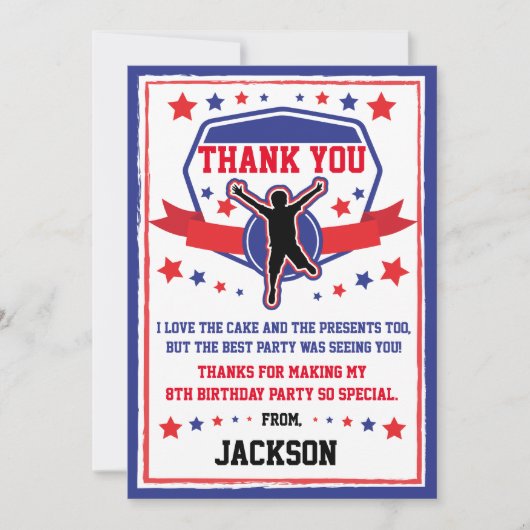 Ninja Warrior Birthday Dankeschön Karte (Vorderseite)