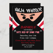 Ninja Warrior Birthday Einladung (Vorne/Hinten)
