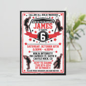 Ninja Warrior Birthday Einladung / Parkour Einladu (Stehend Vorderseite)