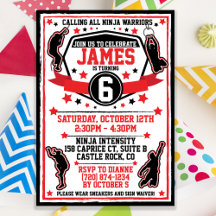 Ninja Warrior Birthday Einladung / Parkour Einladu