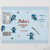 Ninja Warrior Birthday Favor Chip Bag Wrapper Flyer (Vorne)
