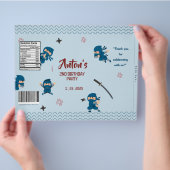 Ninja Warrior Birthday Favor Chip Bag Wrapper Flyer (Hand)