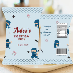 Ninja Warrior Birthday Favor Chip Bag Wrapper Flyer