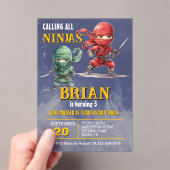 Ninja Warrior Birthday Party Acryleinladungen (Insitu (Handheld))