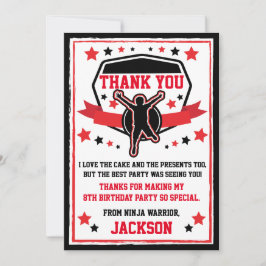Ninja Warrior Birthday Party Danke Karte