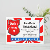 Ninja Warrior Birthday Party Kinder Boys Patriotic Einladung (Stehend Vorderseite)