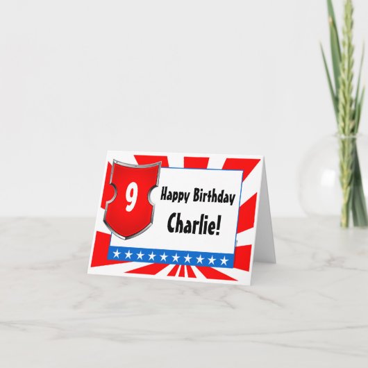 Ninja Warrior Birthday Party Kinder Boys Patriotic Karte (Vorderseite)