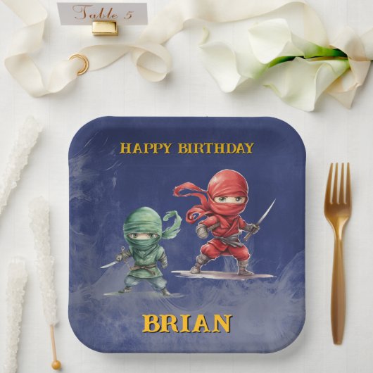 Ninja Warrior Birthday Party Pappteller (Hochzeit)