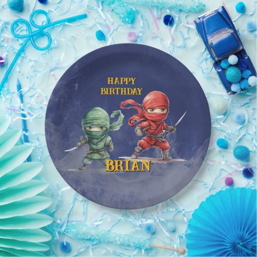 Ninja Warrior Birthday Party Pappteller (Party)
