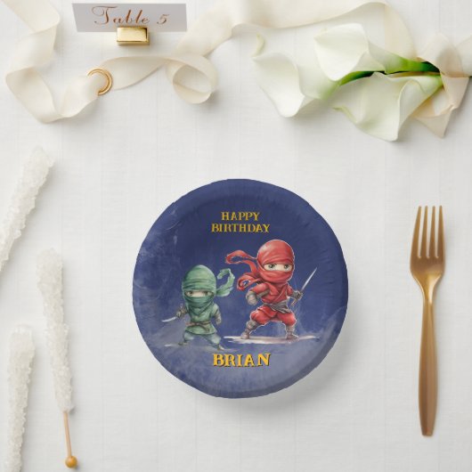 Ninja Warrior Birthday Party Pappteller (Hochzeit)