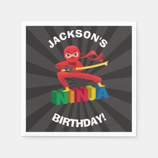 Ninja Warrior Birthday Party Serviette (Vorderseite)