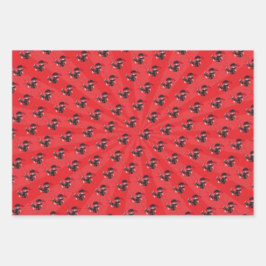 Ninja Warrior Birthday Party Wrapping Paper Geschenkpapier Set (Vorderseite 3)