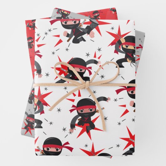 Ninja Warrior Birthday Party Wrapping Paper Geschenkpapier Set (Beispiel)