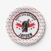 Ninja Warrior Black and Red Birthday Party Pappteller (Vorderseite)