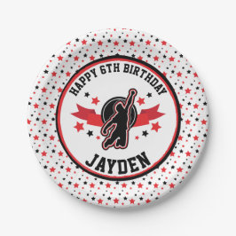 Ninja Warrior Black and Red Birthday Party Pappteller