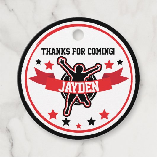 Ninja Warrior Black Red Favor 2" Circles Geschenkt Geschenkanhänger (Vorderseite)