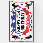 Ninja Warrior Boys Birthday Party Blue & Red Banner (Vertikal)