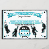 Ninja Warrior Boys Party Certificate of Completion (Vorderseite)