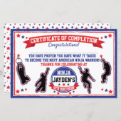 Ninja Warrior Boys Party Certificate of Completion (Vorne/Hinten)