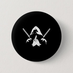 Ninja Warrior Bushido Samurai Sword Fighter Martia Button