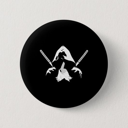 Ninja Warrior Bushido Samurai Sword Fighter Martia Button (Vorderseite)