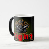 Ninja Warrior Fight Maskottchen Gaming Logo Verwandlungstasse (Vorderseite Links)