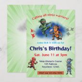Ninja Warrior Geburtstag Einladung (Vorne/Hinten)