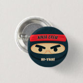 Ninja-Warrior-Geburtstagsfeier-Button Button (Vorne & Hinten)