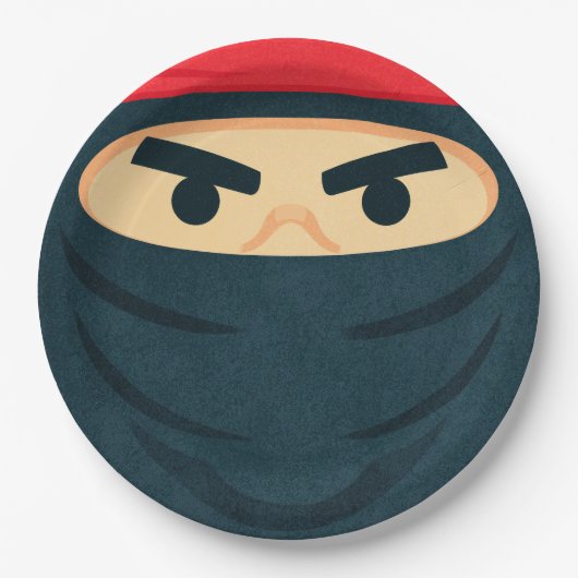 Ninja Warrior Geburtstagspapierplatte Pappteller (Vorderseite)