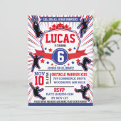 Ninja Warrior Geburtstagsparty Obstacle Course Inv Einladung (Stehend Vorderseite)