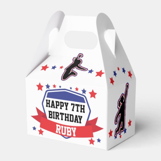 Ninja Warrior Girls Birthday Favor Box Geschenkschachtel (Rückseite)