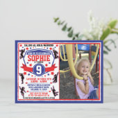 Ninja Warrior Girls Birthday Foto Einladung (Stehend Vorderseite)