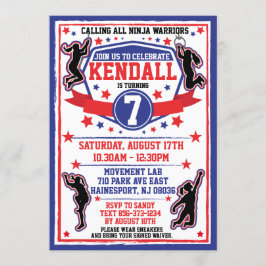 Ninja Warrior Girls Birthday Party Einladung