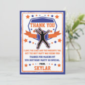 Ninja Warrior Girls Blue & Orange Dankeschön Karte (Stehend Vorderseite)