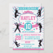 Ninja Warrior Girls Geburtstagsparty Obstacle Kurs Einladung (Vorderseite)