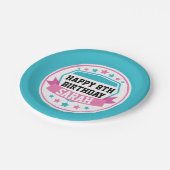 Ninja Warrior Girls Pink & Aquamarines Party Pappteller (Schrägansicht)