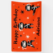 Ninja Warrior Girls Pink Birthday Party Banner (Vertikal)