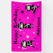 Ninja Warrior Girls Pink Birthday Party Banner (Vertikal)