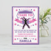Ninja Warrior Girls Pink & Lila Dankeschön Karte (Stehend Vorderseite)
