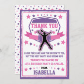 Ninja Warrior Girls Pink & Lila Dankeschön Karte (Vorne/Hinten)