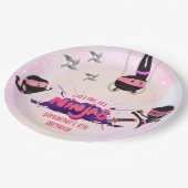 Ninja Warrior Girls Pink Pappteller (Schrägansicht)