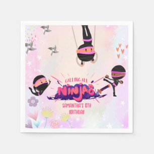 Ninja Warrior Girls Pink Serviette